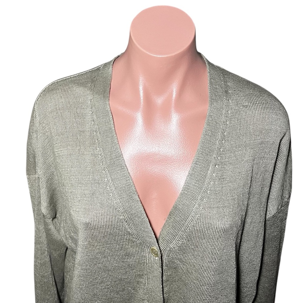 NWOT Jenni Kayne Linen Boyfriend Cardigan In Willow size M - Picture 7 of 13